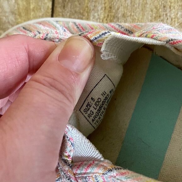 ROXY TWEED LIGHTWEIGHT CASUAL COASTAL BRIGHT COLOR SLIP ONS SIZE 5 - Picture 9 of 9